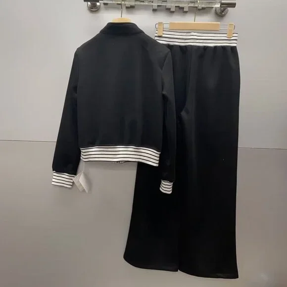 Miu Miu Black and White Striped Casual Suit, Size S. - Picture 2 of 7